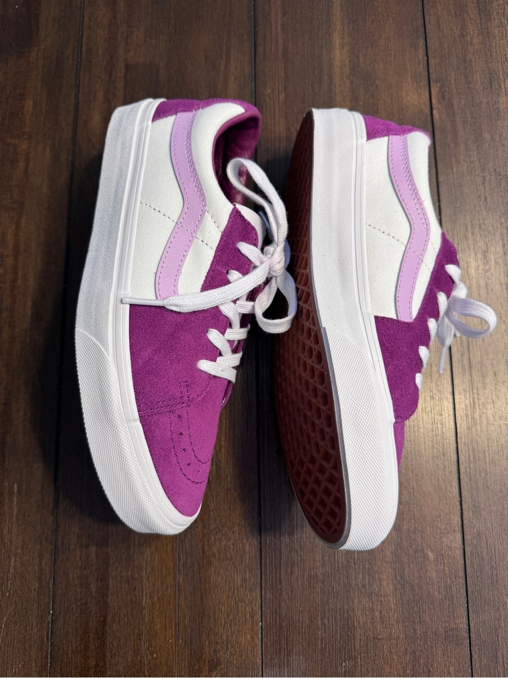 Vans Sk8-Low Dark Purple White Suede Sneakers Men 7 Women’s 8.5 Y2K Streetwear - Picture 7 of 11